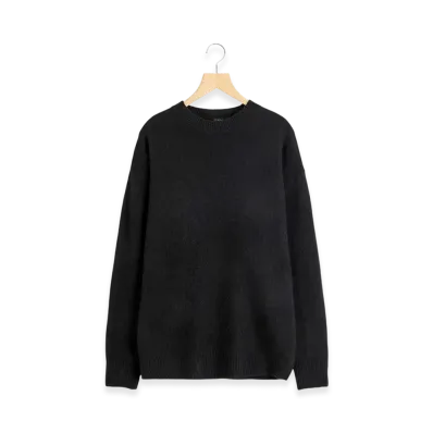 COMOLI Cashmere Garment Dyed Crew Neck Knit "Black"