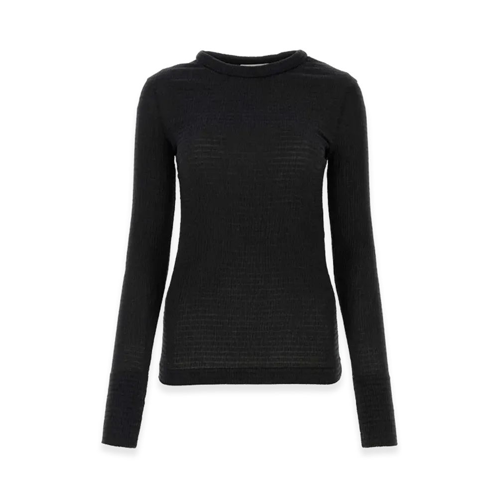 Jil Sander Women's Stretch Polyester Blend Sweater "Black"