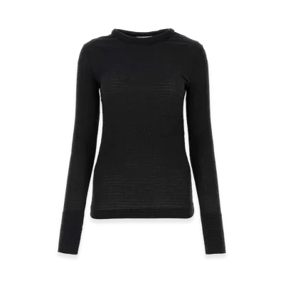 Jil Sander Women's Stretch Polyester Blend Sweater "Black"