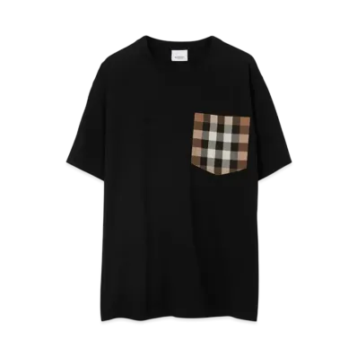 Burberry Check Pocket Cotton T-shirt "Black"
