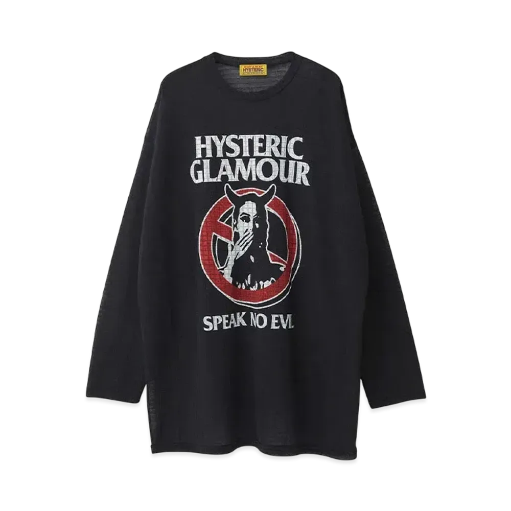HYSTERIC GLAMOUR Warning Evil One Piece "Black"