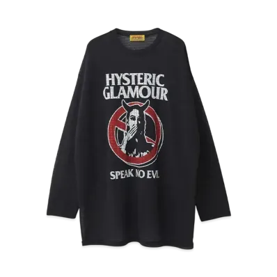 HYSTERIC GLAMOUR Warning Evil One Piece "Black"
