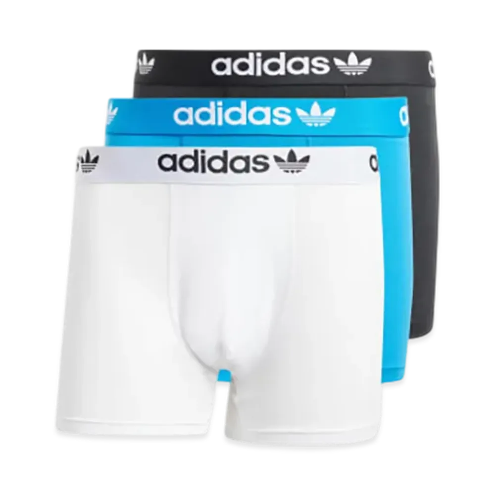 adidas Comfort Flex Cotton Three Stripes Trunks "Black/Blue Bird/White"