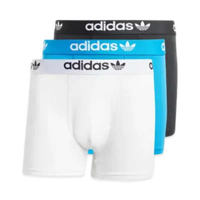 adidas Comfort Flex Cotton Three Stripes Trunks "Black/Blue Bird/White"