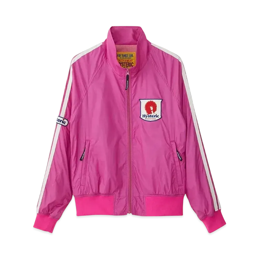HYSTERIC GLAMOUR Glamor Power Emblem Stand Collar Blouson "Pink"