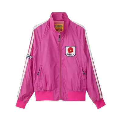 HYSTERIC GLAMOUR Glamor Power Emblem Stand Collar Blouson "Pink"