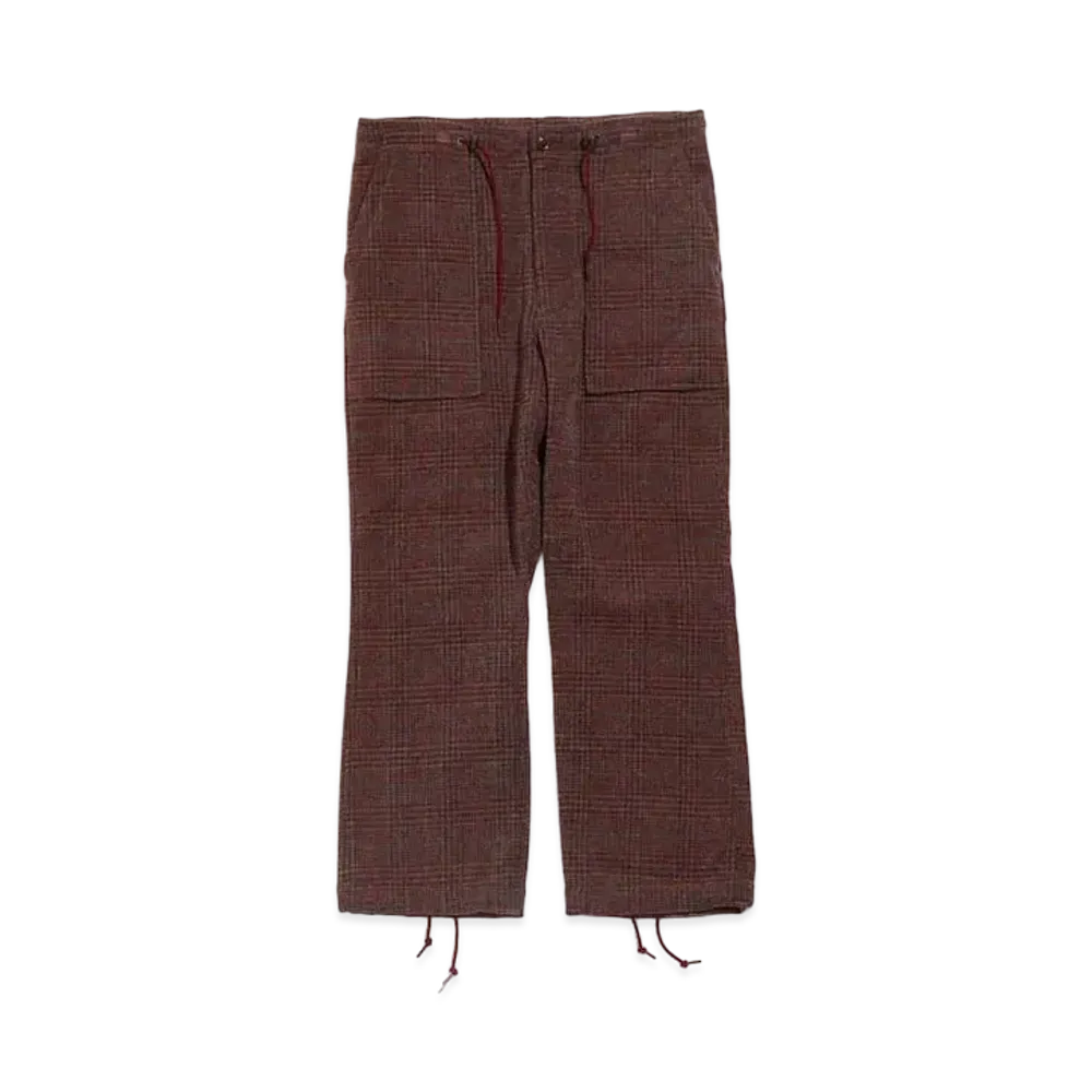 Needles STRING FATIGUE PANT - AC/C PLAID MOLE TWILL "Bordeux"