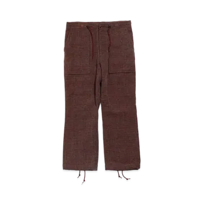 Needles STRING FATIGUE PANT - AC/C PLAID MOLE TWILL "Bordeux"