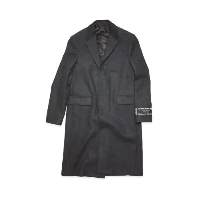 Acne Studios Single-Breasted Wool-Blend Coat "Dark Grey Melange"