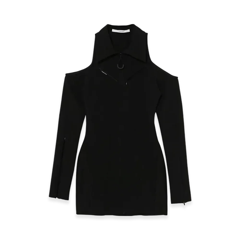 THEREDTHREAD G Tech Jersey Blouse Dress "Black"