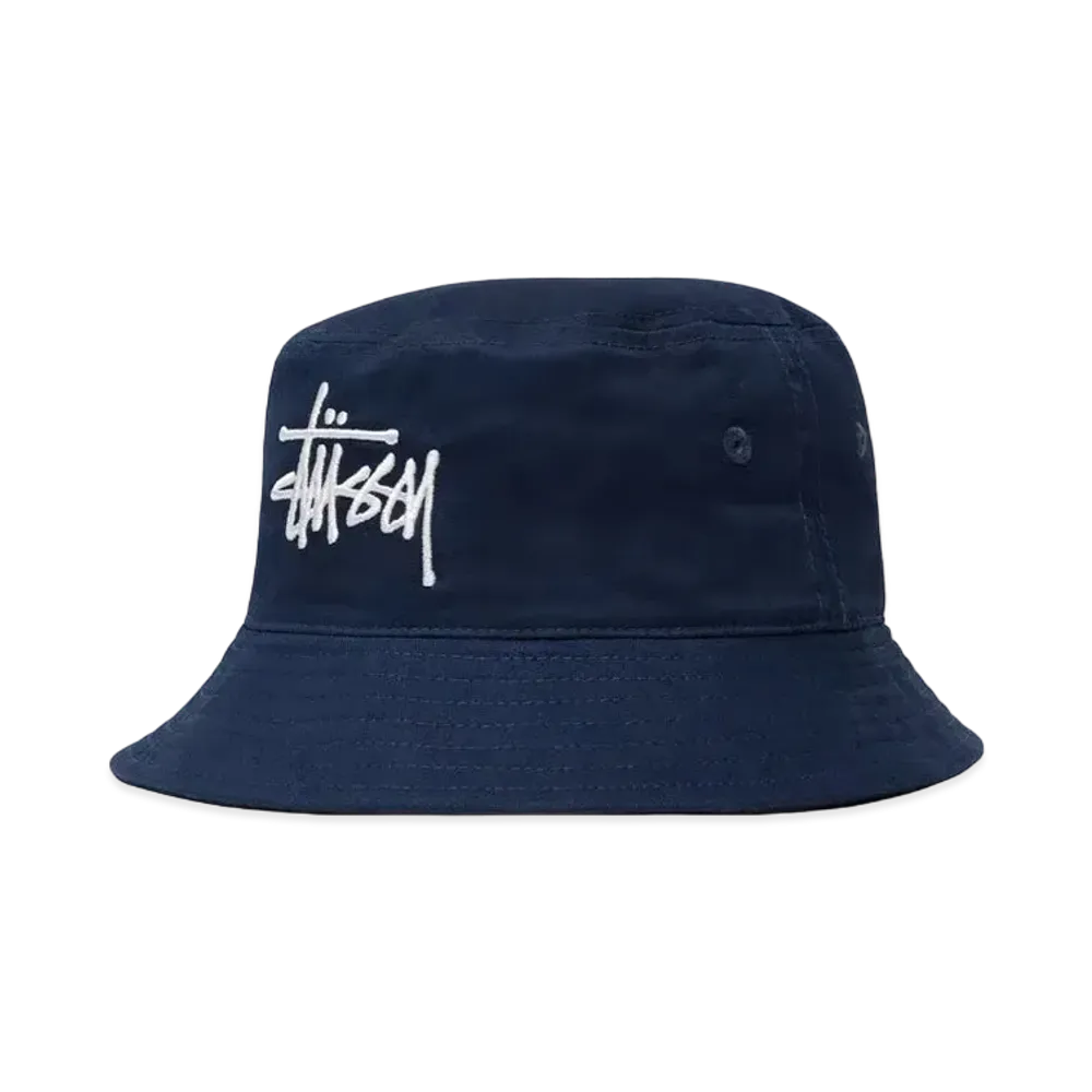 Stussy BRUSHED BIG BASIC BUCKET HAT "Navy"