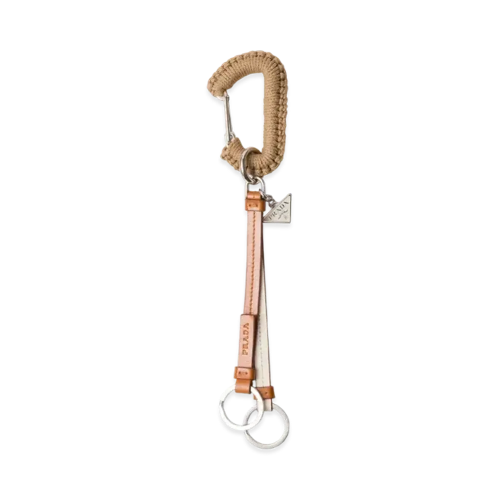 PRADA Leather Bag Charm "Beige"