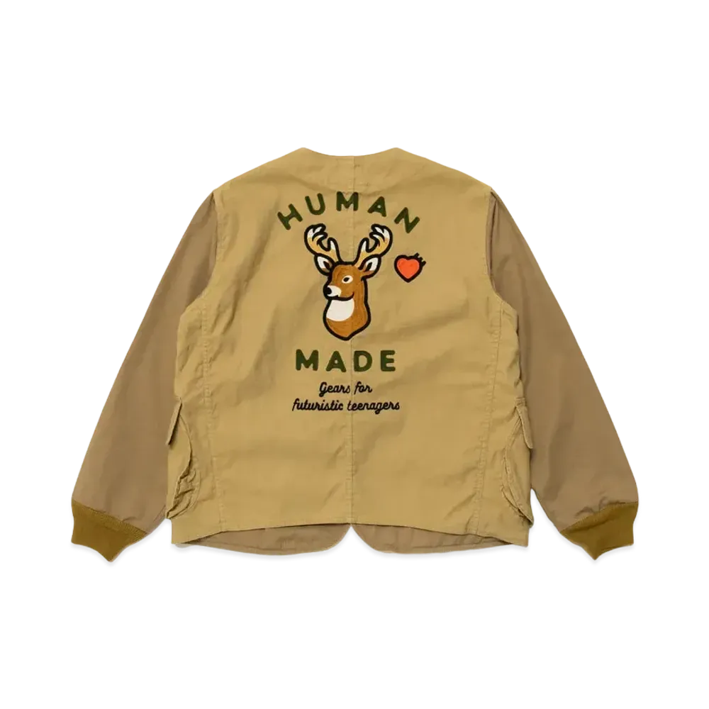 HUMAN MADE Collarless Hunting Jacket "Beige"