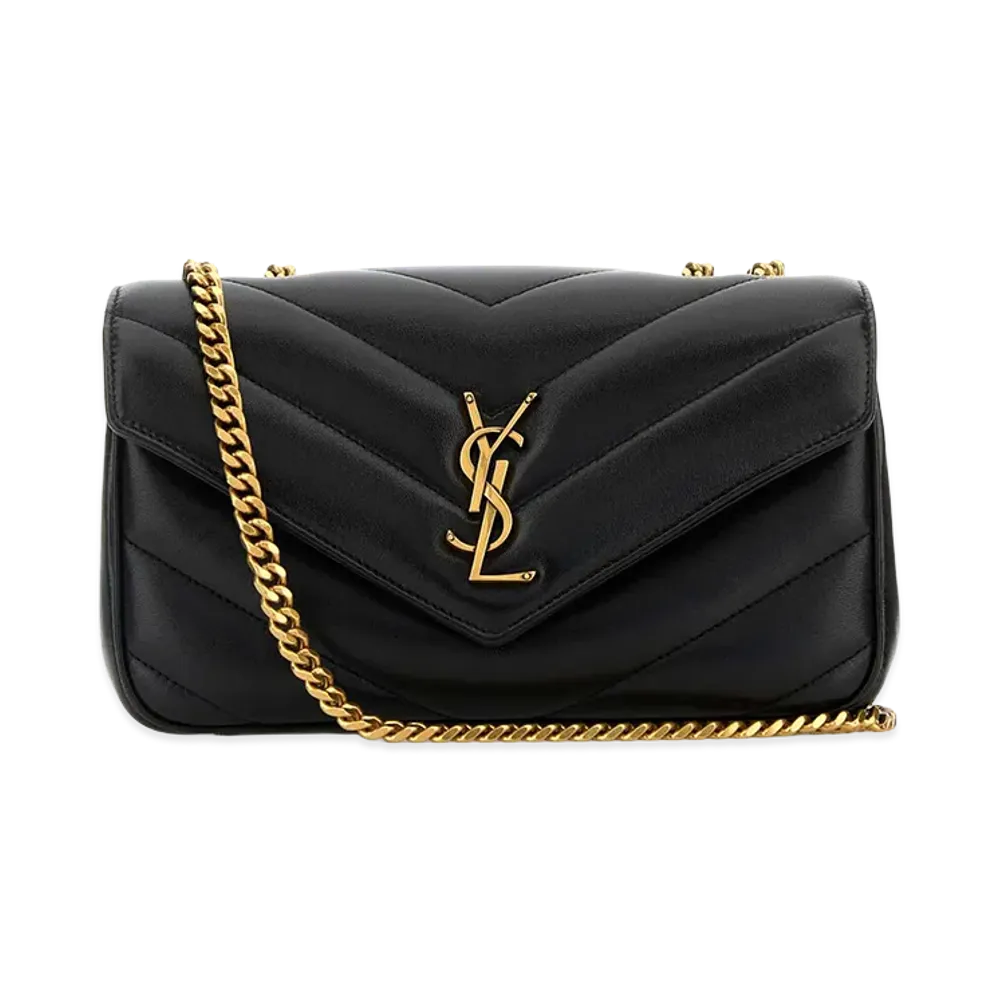 Saint Laurent Women's Leather Small Loulou Shoulder Bag "Black"