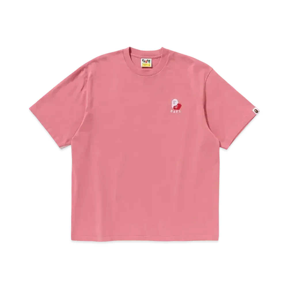 A BATHING APE Ape Head 2 Point Relaxed Fit Tee "Pink"