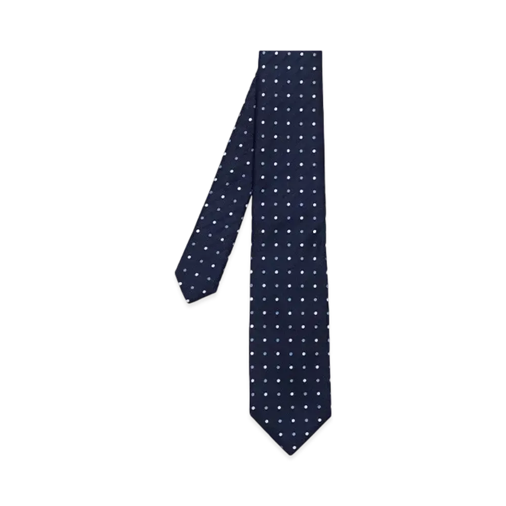 Paul Smith Stripe-On-Dot Tie "Navy"