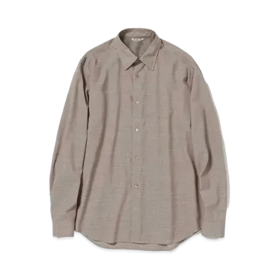 AURALEE Super Fine Tropical Wool Shirt "Top Grey Beige"