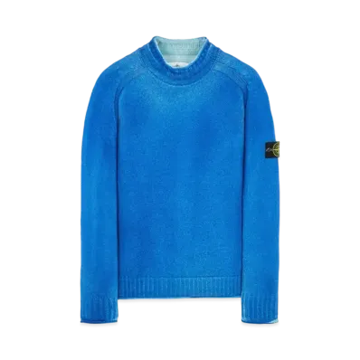 Stone Island 561A8 PURE WOOL_FAST DYE + HAND MADE AIRBRUSH "Ultramarine Blue"