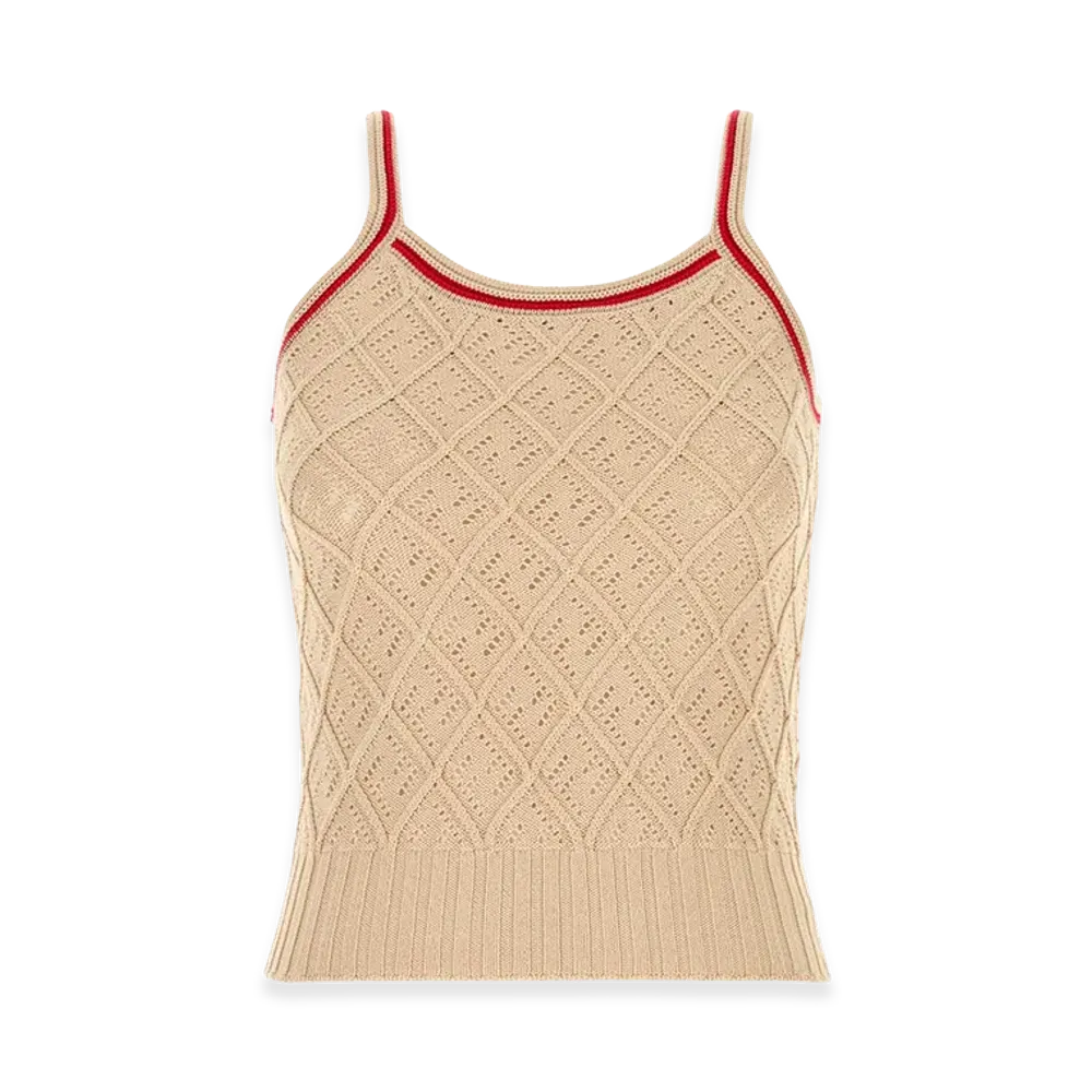 FENDI Women's Cotton Tank Top "Beige"