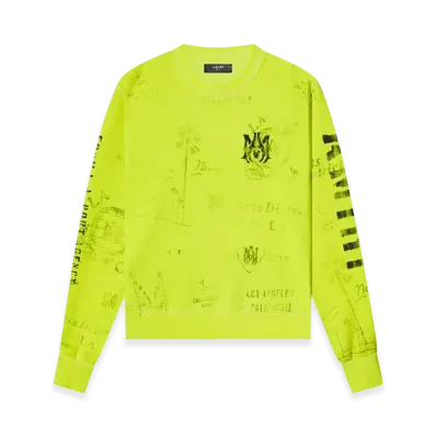 AMIRI Army Stencil Crew "Lime"