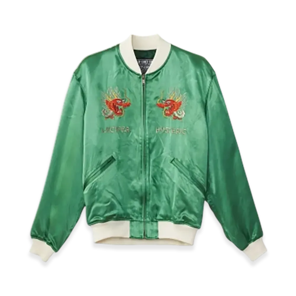 HYSTERIC GLAMOUR Dragon Lady Tour Embroidered Sukajan Jacket "Green"
