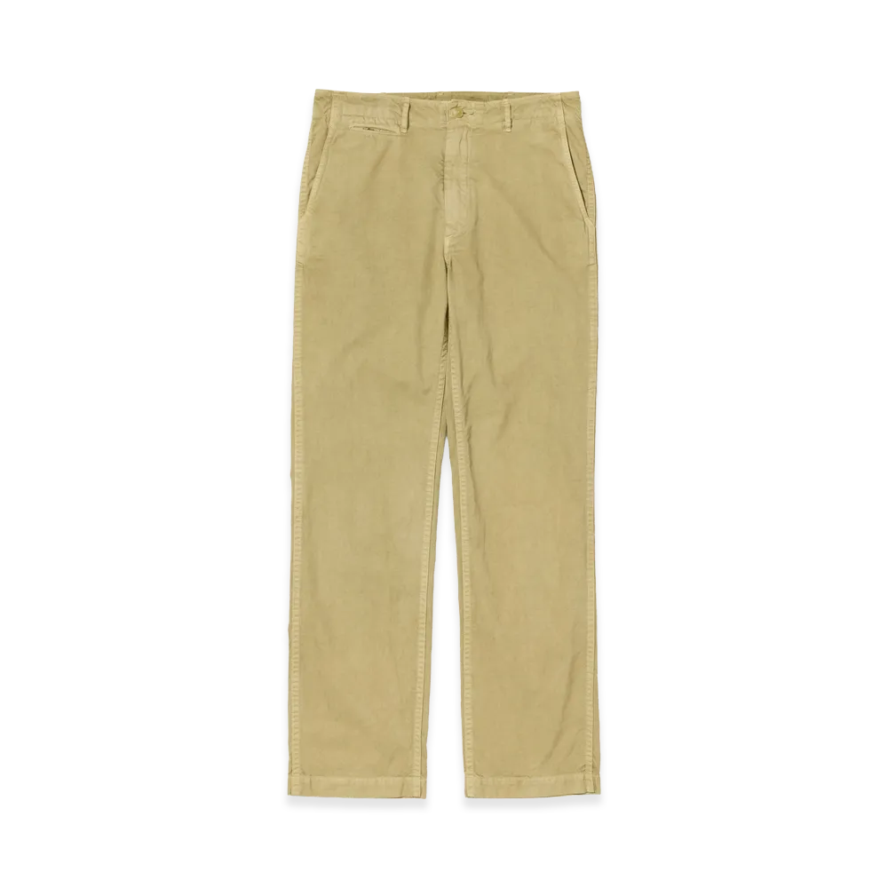 AURALEE Garment-Dyed Finx Chino Pants "Light Beige"