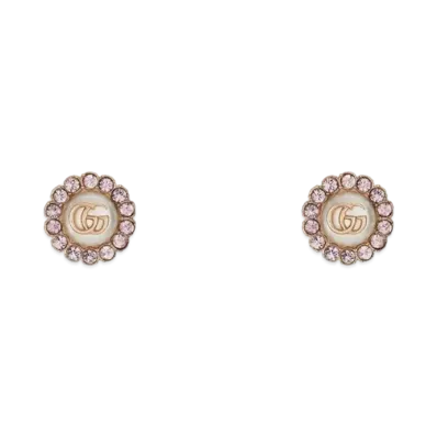 GUCCI Double G Flower Stud Earrings