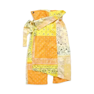 KAPITAL Gauze Bandanna Patchwork Wrap Pants "Yellow"