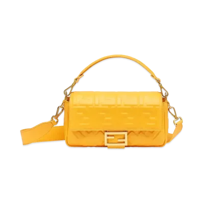 FENDI Baguette Nappa Leather Bag "Orange"