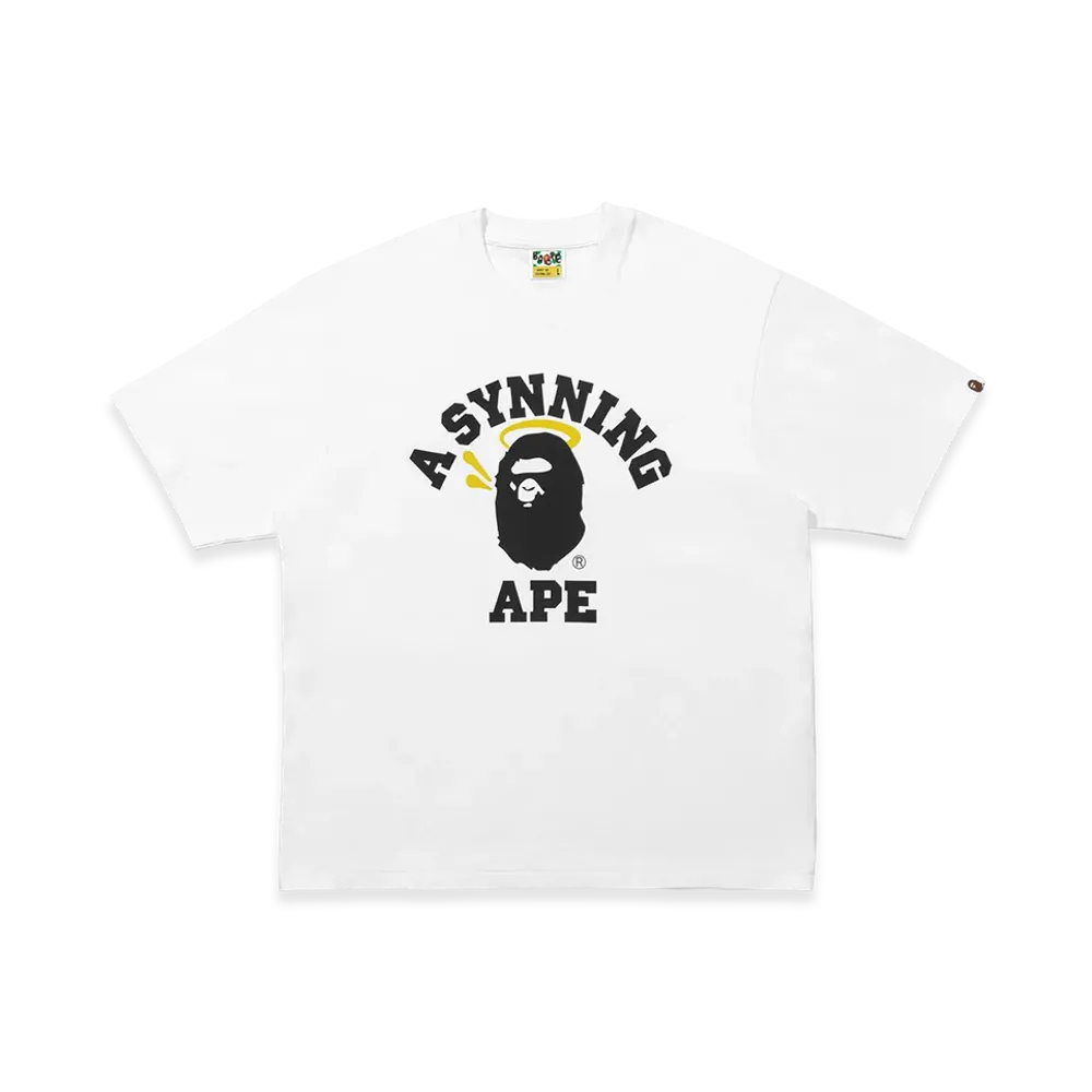 A BATHING APE x Spotify x SYNA World by Central Cee College Relaxed Fit Tee "White"