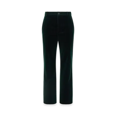 Saint Laurent Women's Velvet Pants "Green"