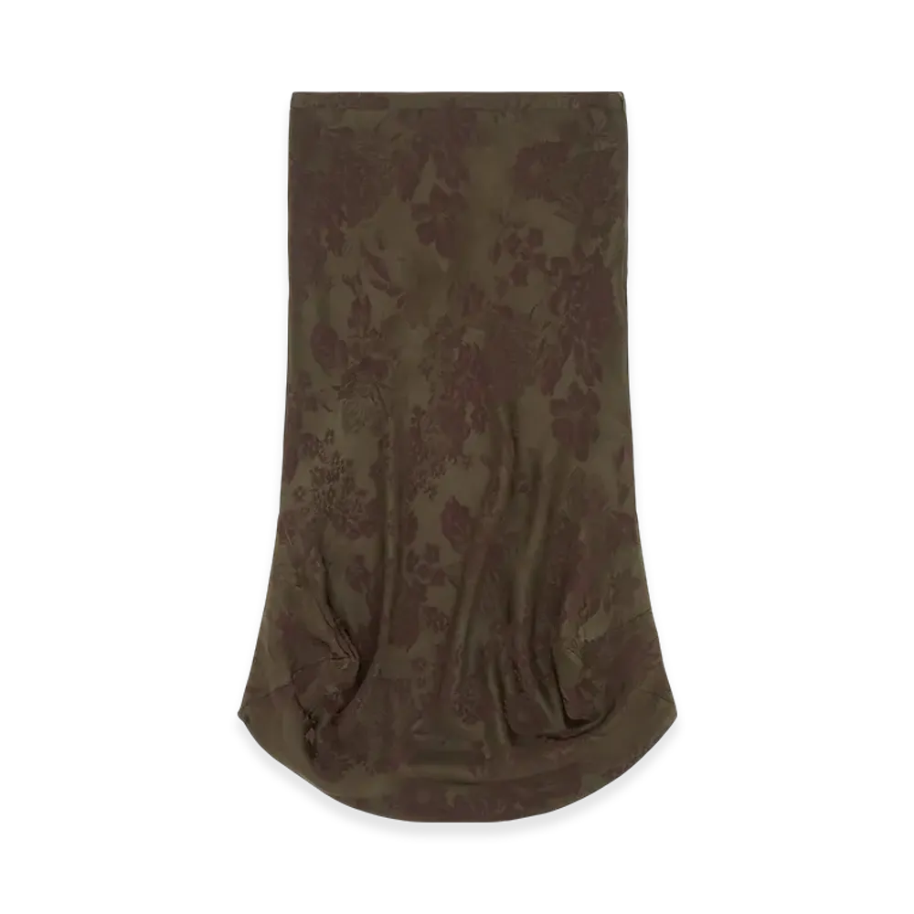 MM6 Maison Margiela Women's Floral Midi Skirt "Olive/Plum"