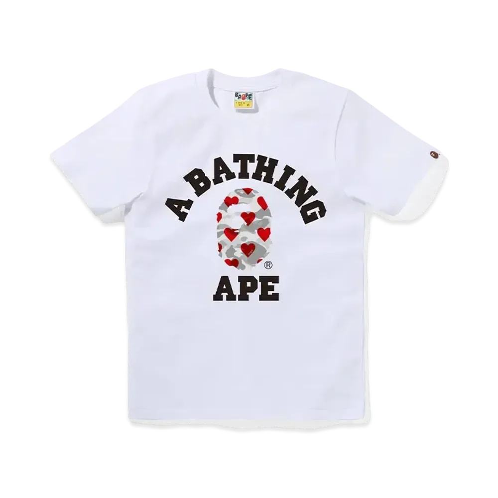 A BATHING APE I Love Bape College Tee "White/Gray"
