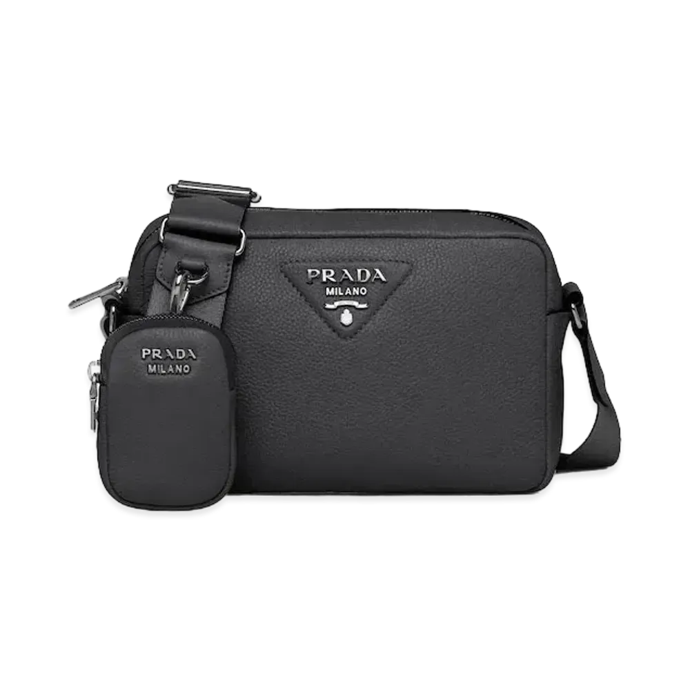 PRADA Leather Shoulder Bag "Black"