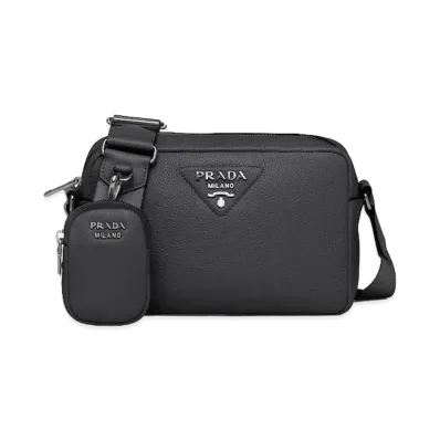 PRADA Leather Shoulder Bag "Black"
