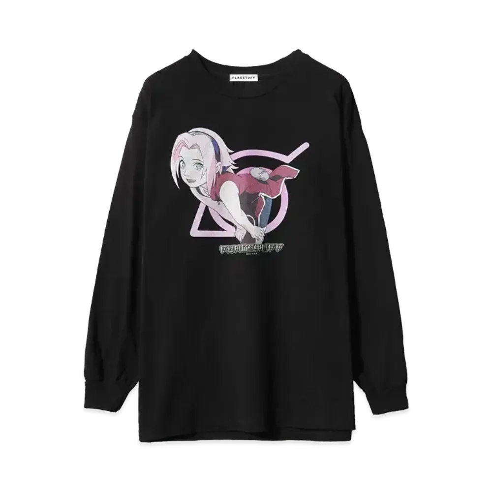 NARUTO x F-LAGSTUF-F ”SAKURA” L/S TEE "BLACK"
