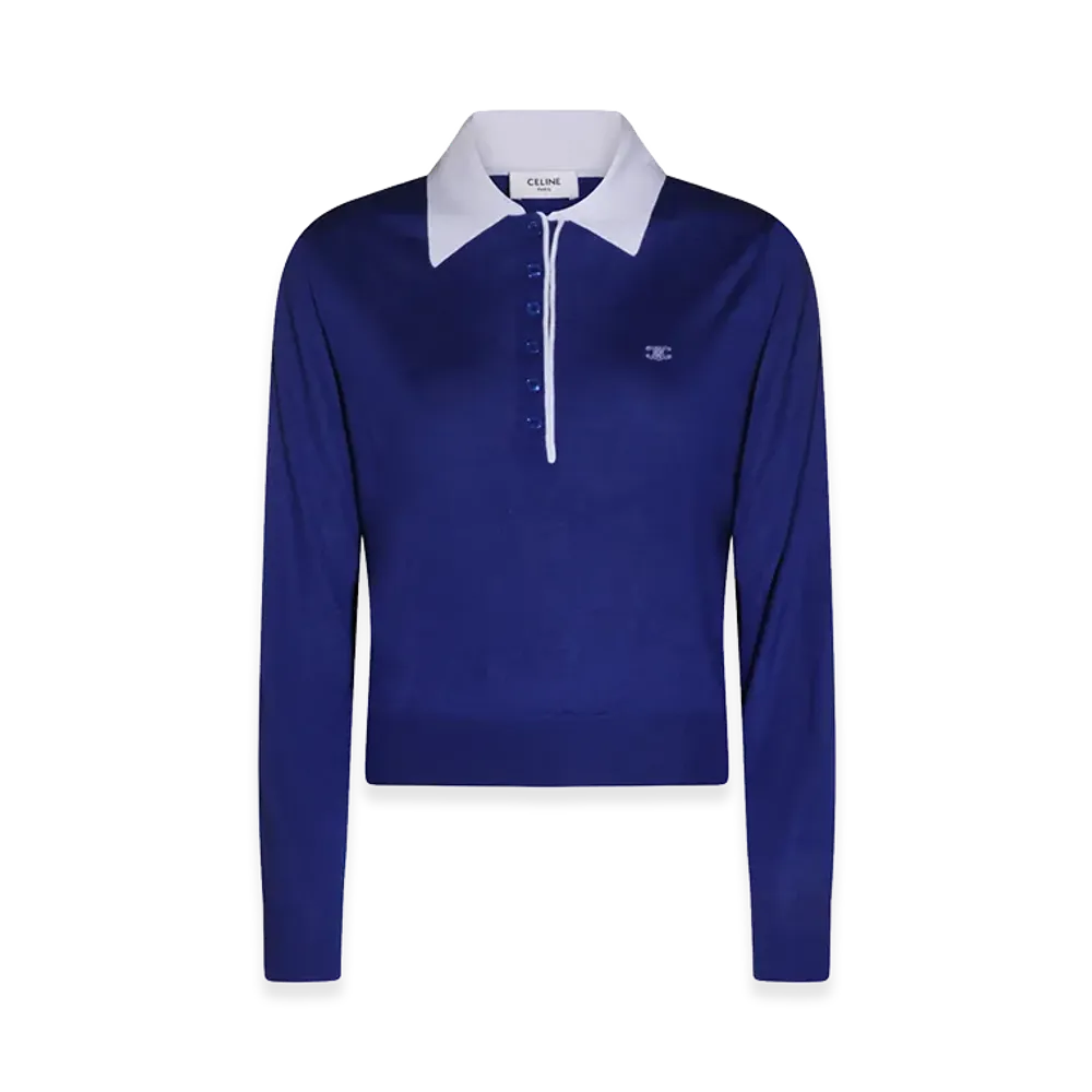 CELINE Women's Sweaters "Royal Blue/White"