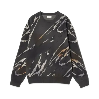 BEAMS Digital Marble Fade Crew Neck Knit "Purple"