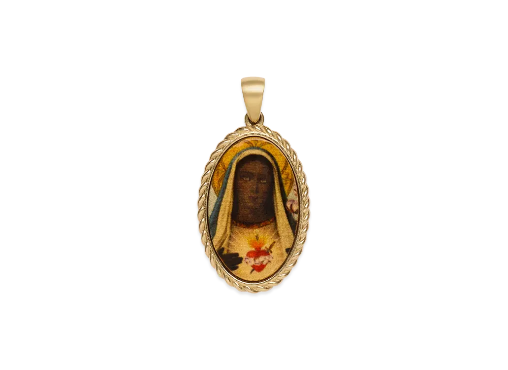 DENIM TEARS Black Mary Pendant "Multi"