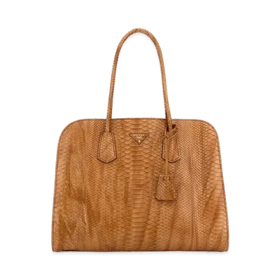 PRADA Women's Leather Shopping Bag "Beige"