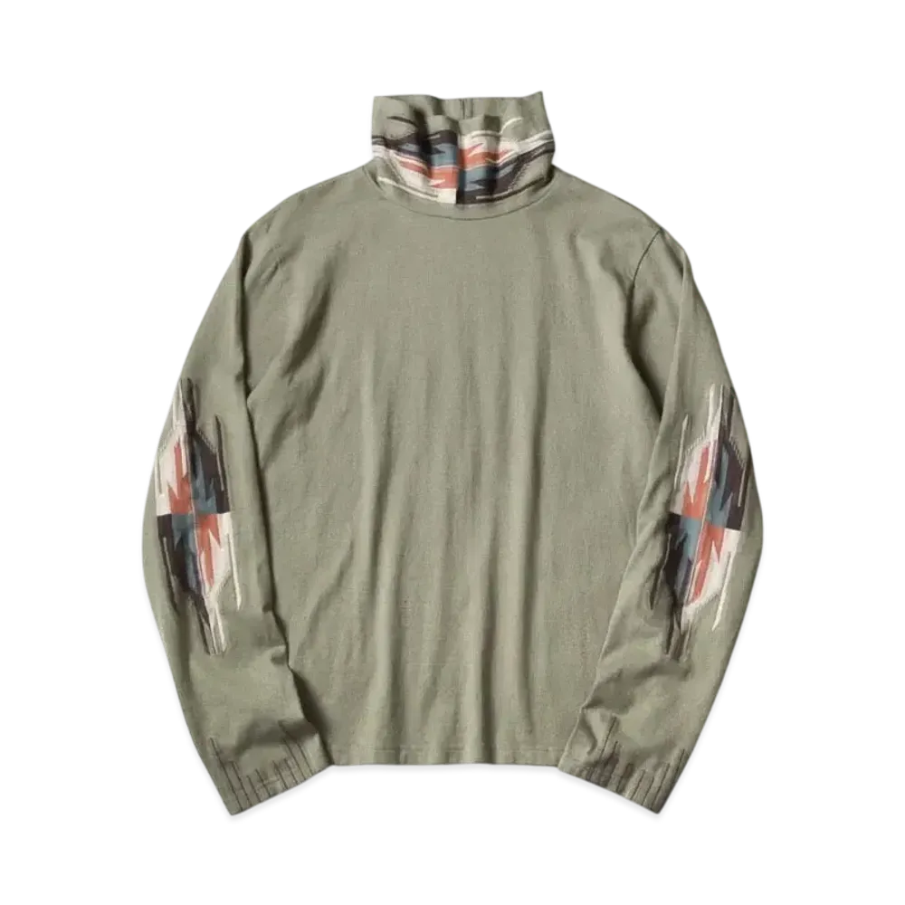 KAPITAL Ortega High Neck Long Tee "Green"