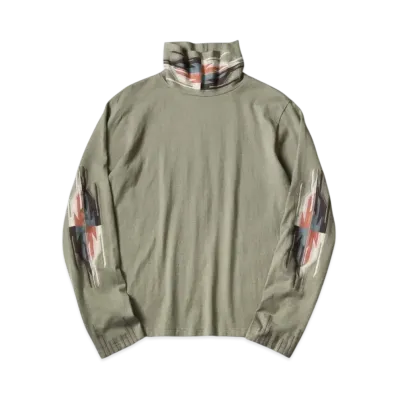 KAPITAL Ortega High Neck Long Tee "Green"