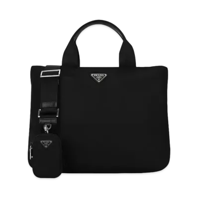 PRADA Re Nylon Triangle Logo Tote Bag "Black"