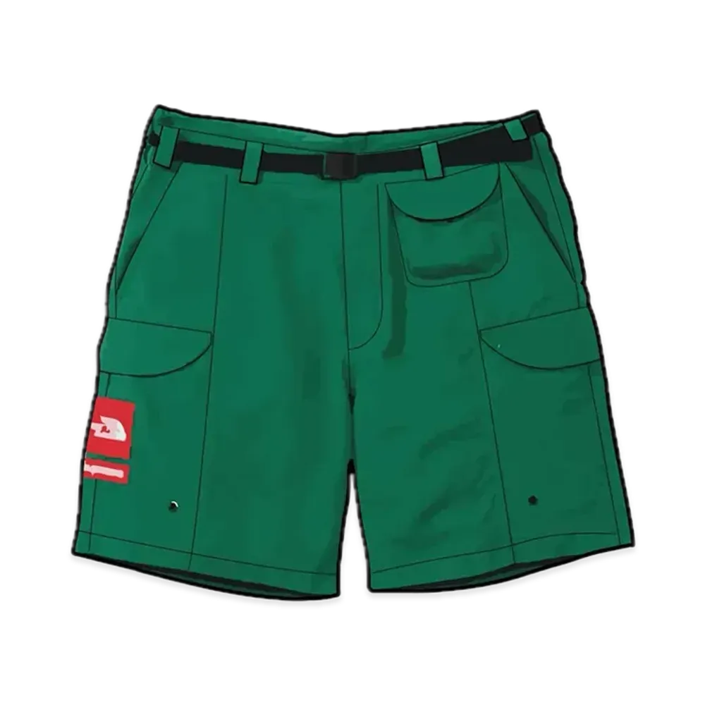 シュプリーム x ザノースフェイス トレッキング パッカブル ベルテッド ショート "エバー グリーン"