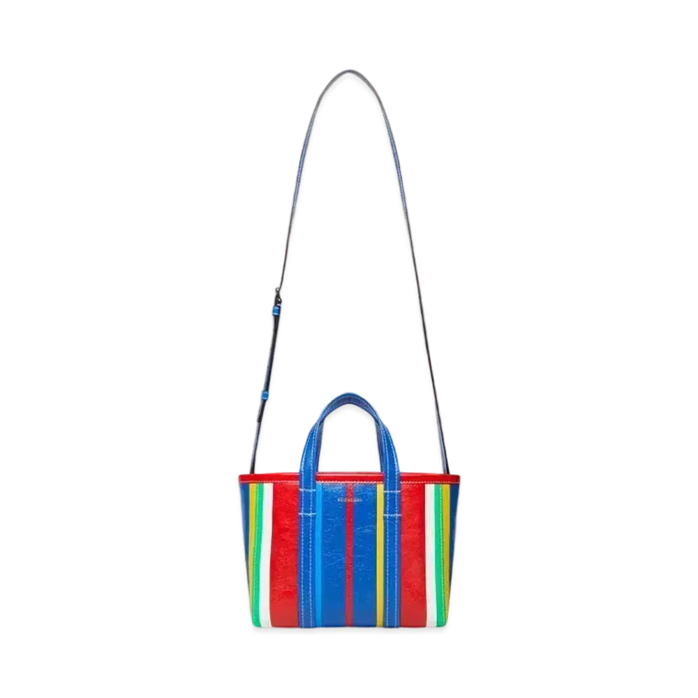 BALENCIAGA Women's Barbes Small East-West Shopper Bag "Blue"