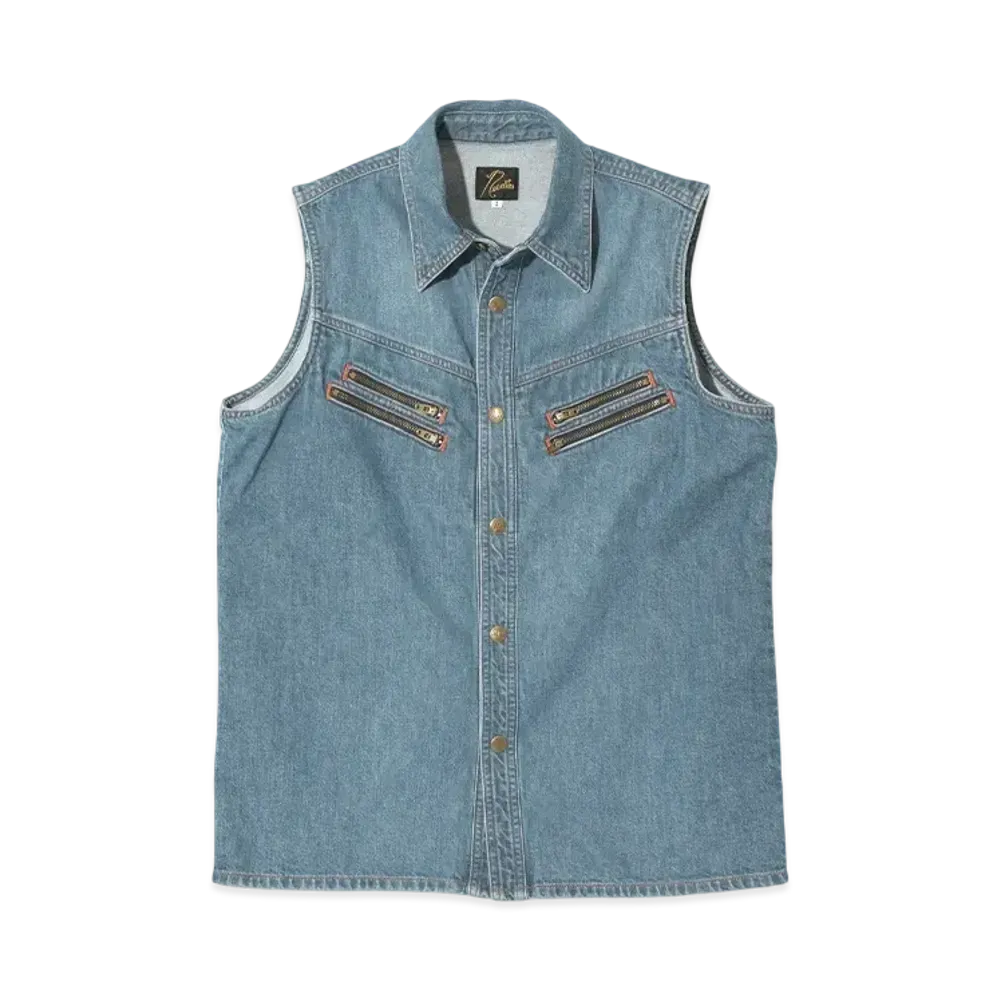 NEEDLES Sleeveless Western Shirt - 10oz Denim "Indigo"