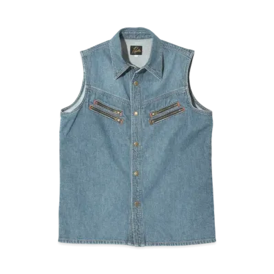 NEEDLES Sleeveless Western Shirt - 10oz Denim "Indigo"