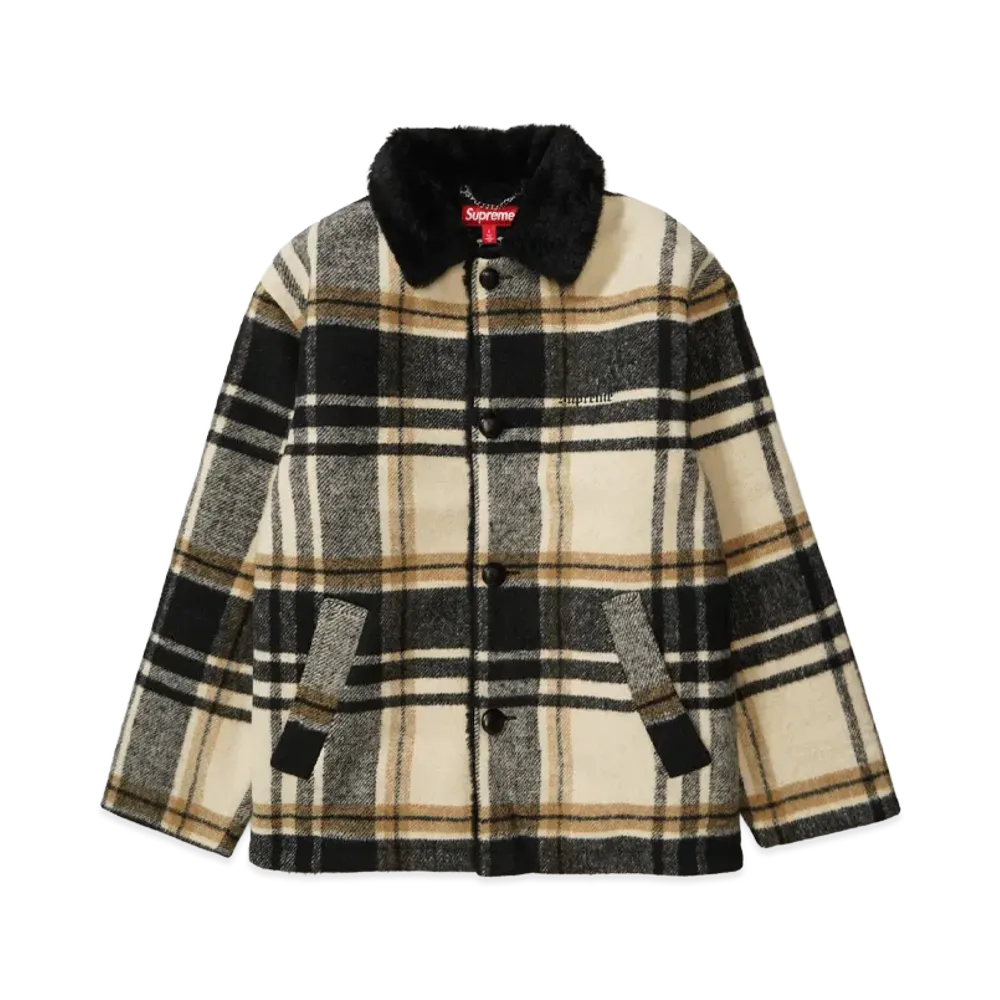 Supreme Plaid Car Coat "Cream"