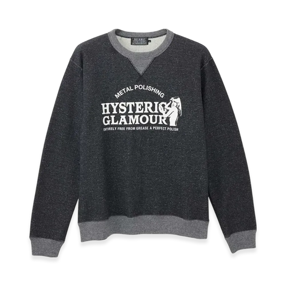 HYSTERIC GLAMOUR Metal Polish Sweatshirt "Black"