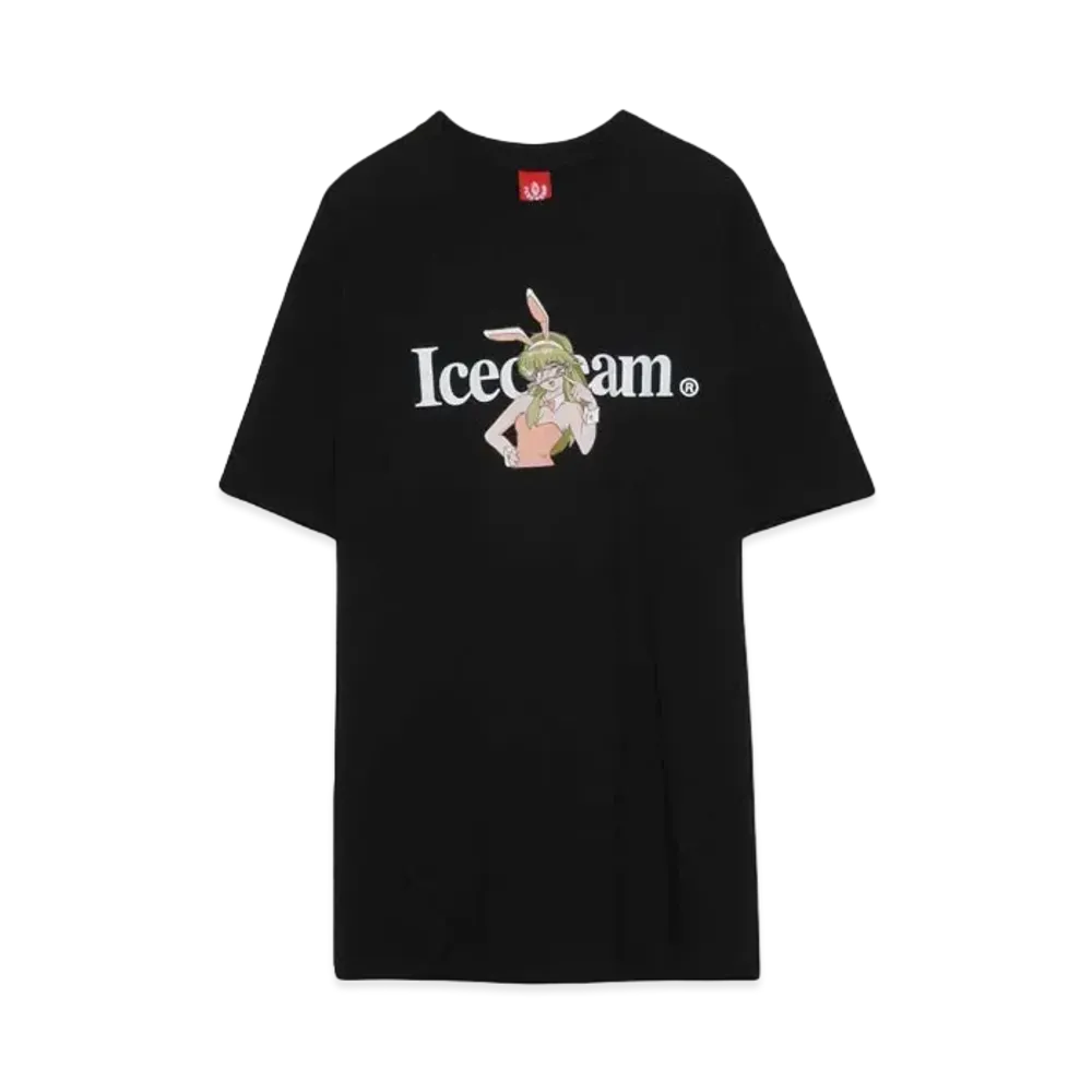 ICECREAM RUNNING DOG GLASSES T-SHIRT "BLACK"